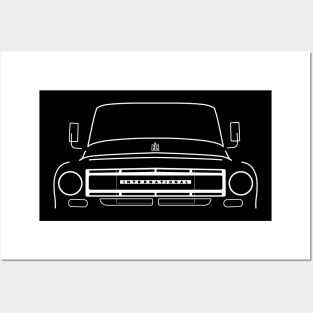 International Harvester IH Travelette / Travelall 1960s classic truck white outline graphic Posters and Art